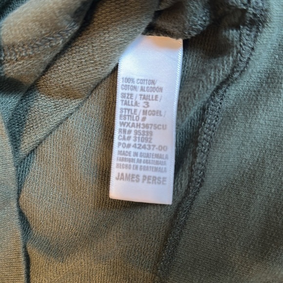 James Perse Olive Green Lightweight 100% Cotton Sweatshirt, Size 3 (large), EUC - Picture 6 of 7
